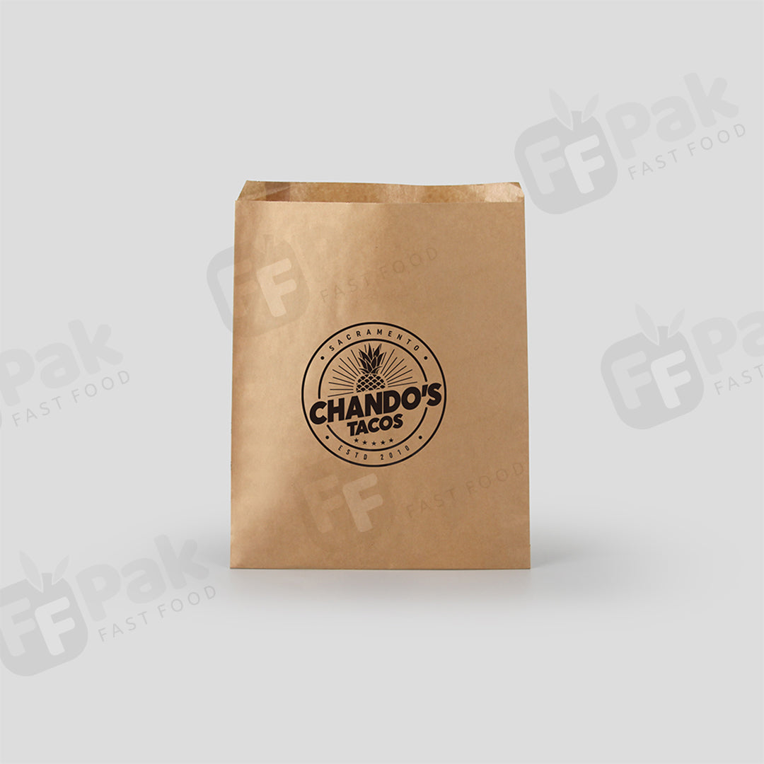 Custom Logo Printed Recyclable Take Away Fast Food Satchel Paper Bag