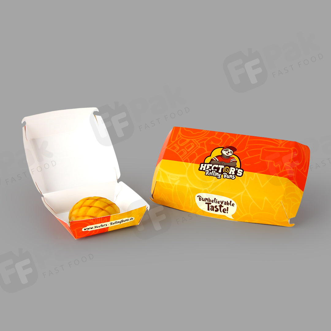 Custom Triangle Disposable Kraft Paper Foodgrade Takeaway Packing Burger Box