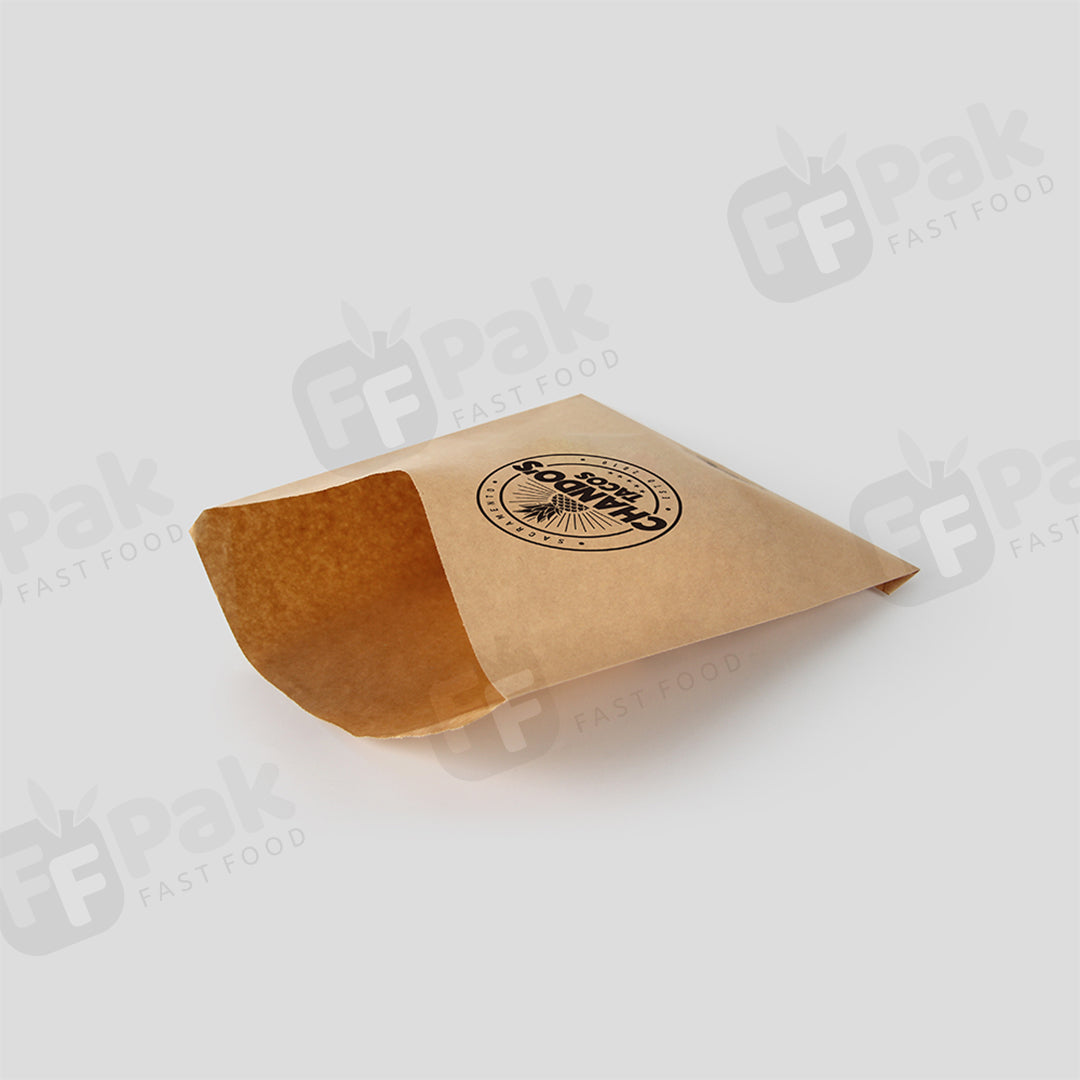 Custom Logo Printed Recyclable Take Away Fast Food Satchel Paper Bag