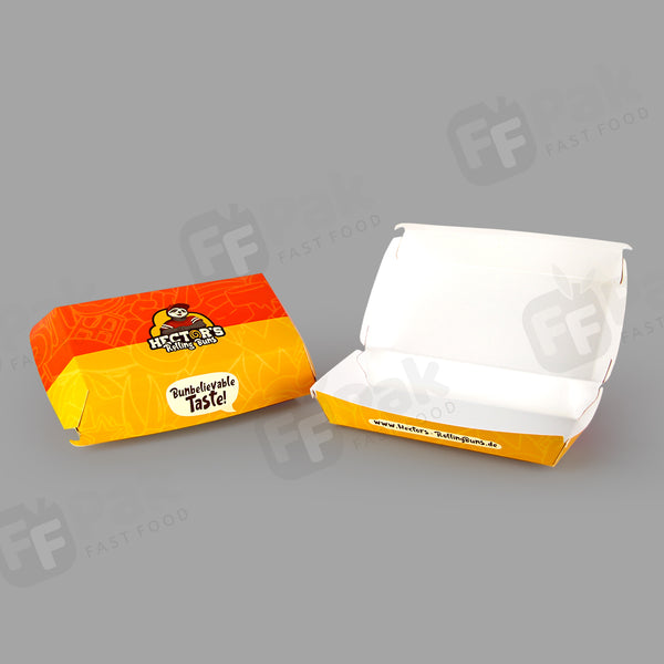 Custom Triangle Disposable Kraft Paper Foodgrade Takeaway Packing Burger Box - Fastfoodpak