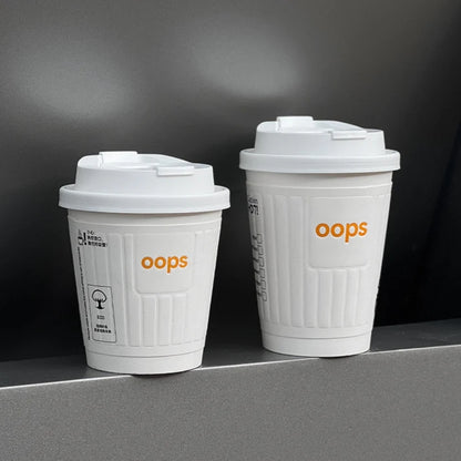 Vasos de papel gofrados con revestimiento de barrera a base de agua sin plástico