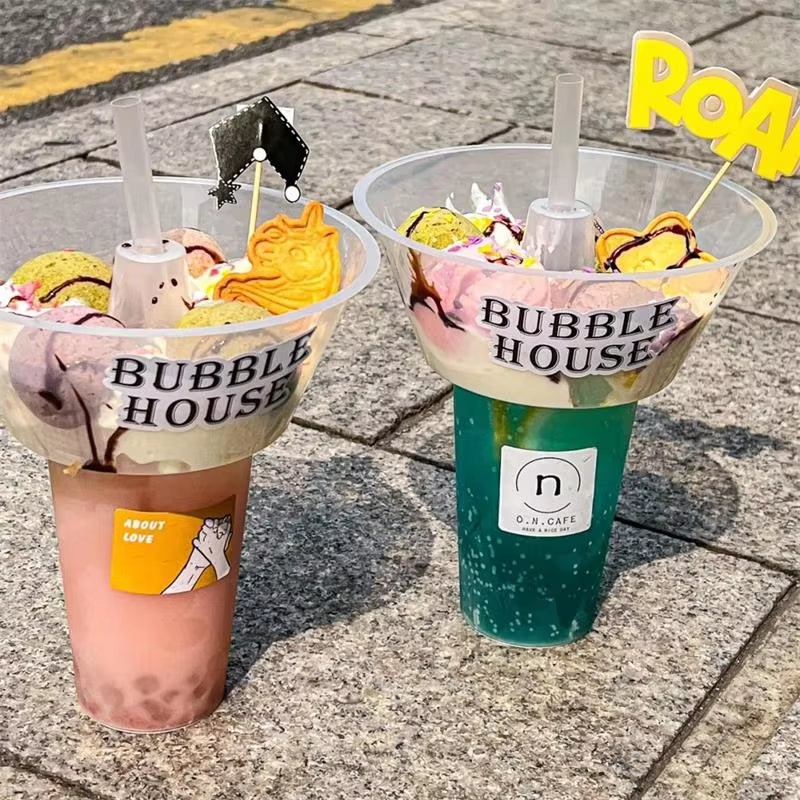 Bespoke 2 In 1 Hot Pot Cup Steak Cup Fried Chicken Milk Tea Snack And Drink Holder Cup - Fastfoodpak