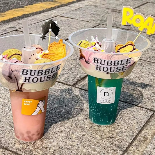Bespoke 2 In 1 Hot Pot Cup Steak Cup Fried Chicken Milk Tea Snack And Drink Holder Cup - Fastfoodpak