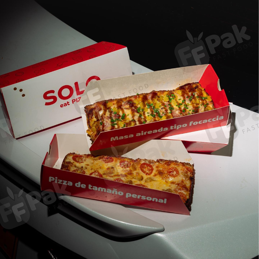 Bespoke Logo Design 25CM Pizza Box Two Part Sliding Pizza Box For Long Pizza Take Away - Fastfoodpak