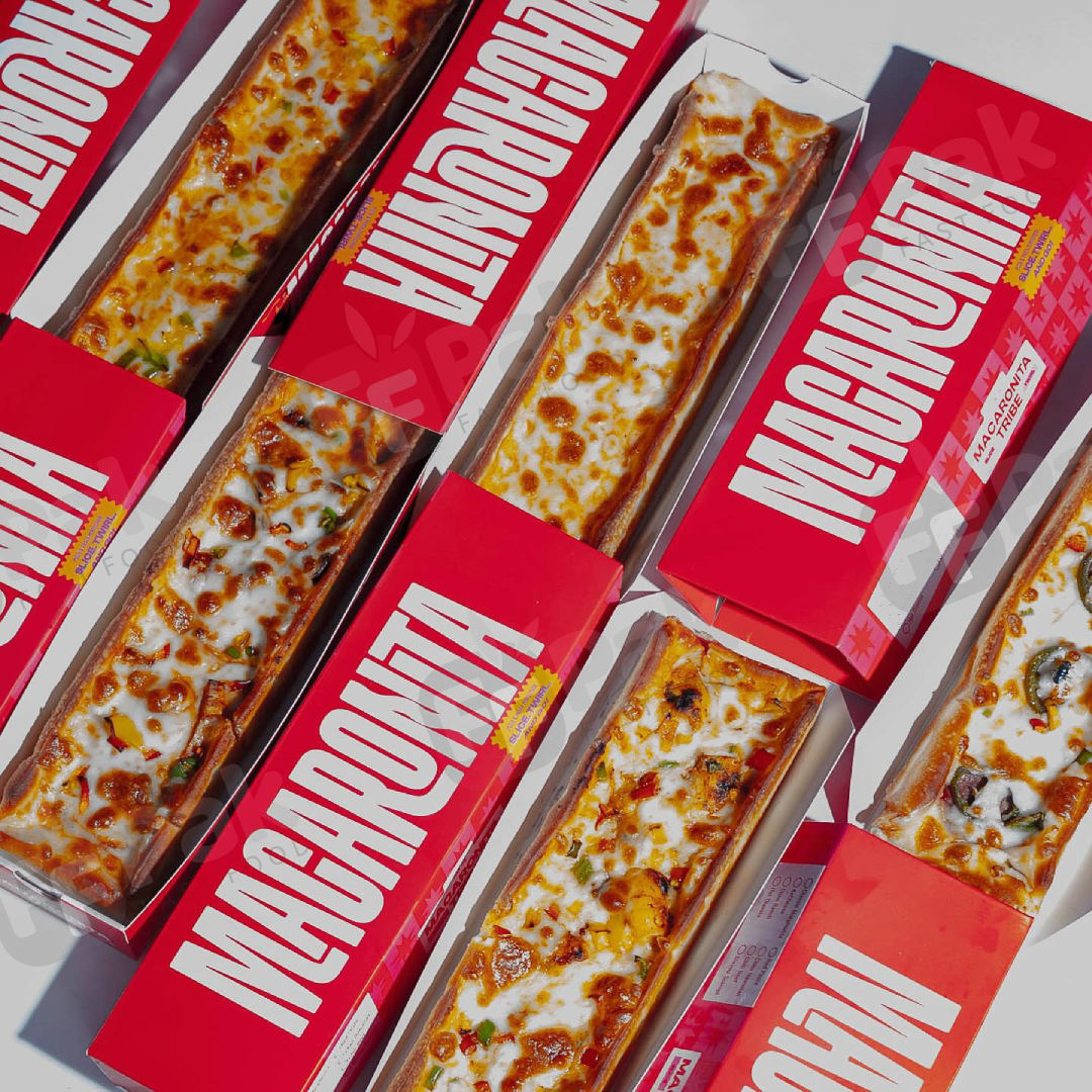 Bespoke Logo Design 25CM Pizza Box Two Part Sliding Pizza Box For Long Pizza Take Away - Fastfoodpak