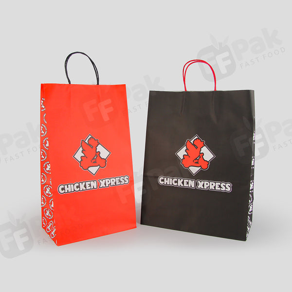 Paper Bags with Your Own Logo Food Take Away Brown kraft Paper Bag With Handle - Fastfoodpak