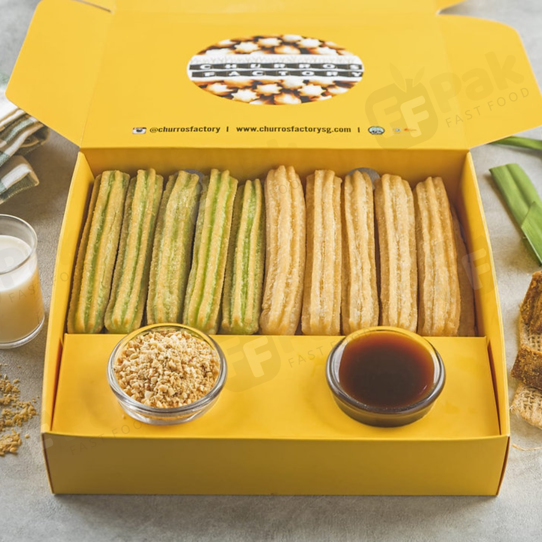 Custom Printed Churros Packaging Boxes Disposable Paper Hot Churros Take Away Box