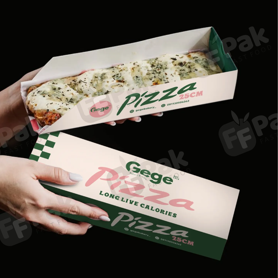 Custom-Branded 25CM Two-Part Sliding Pizza Box for Long  Cheese Pizza Takeaway - Fastfoodpak