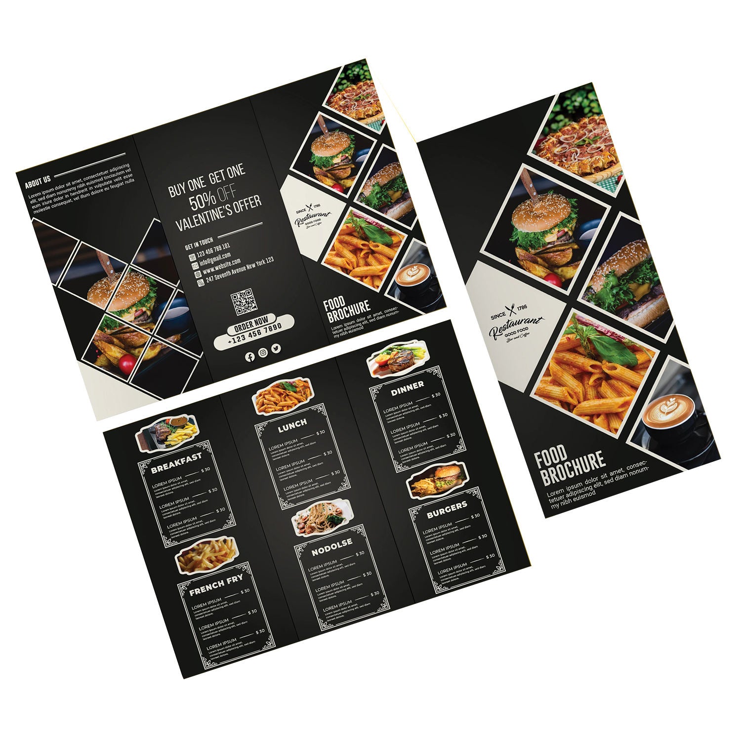 Custom Design Printing Service Flyer Booklet Brochure Catalog Card Printing Instruction Manual Restaurant Menu Paper Printing - Fastfoodpak