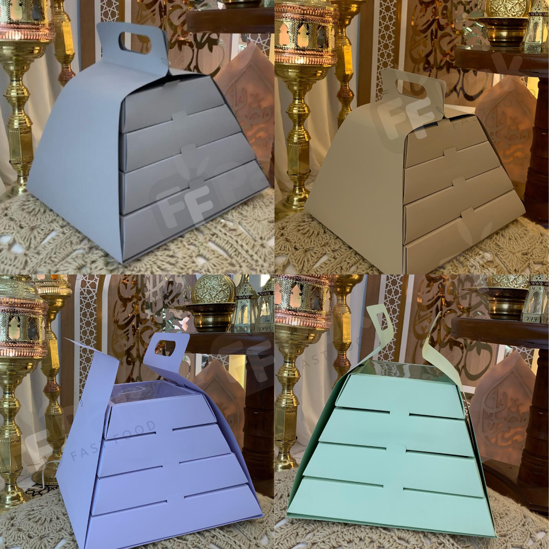 Custom Desserts Pyramid Box Cake Box To-Go Stack Package Food Box Treats Pyramid Grazing Pyramidal Box - Fastfoodpak