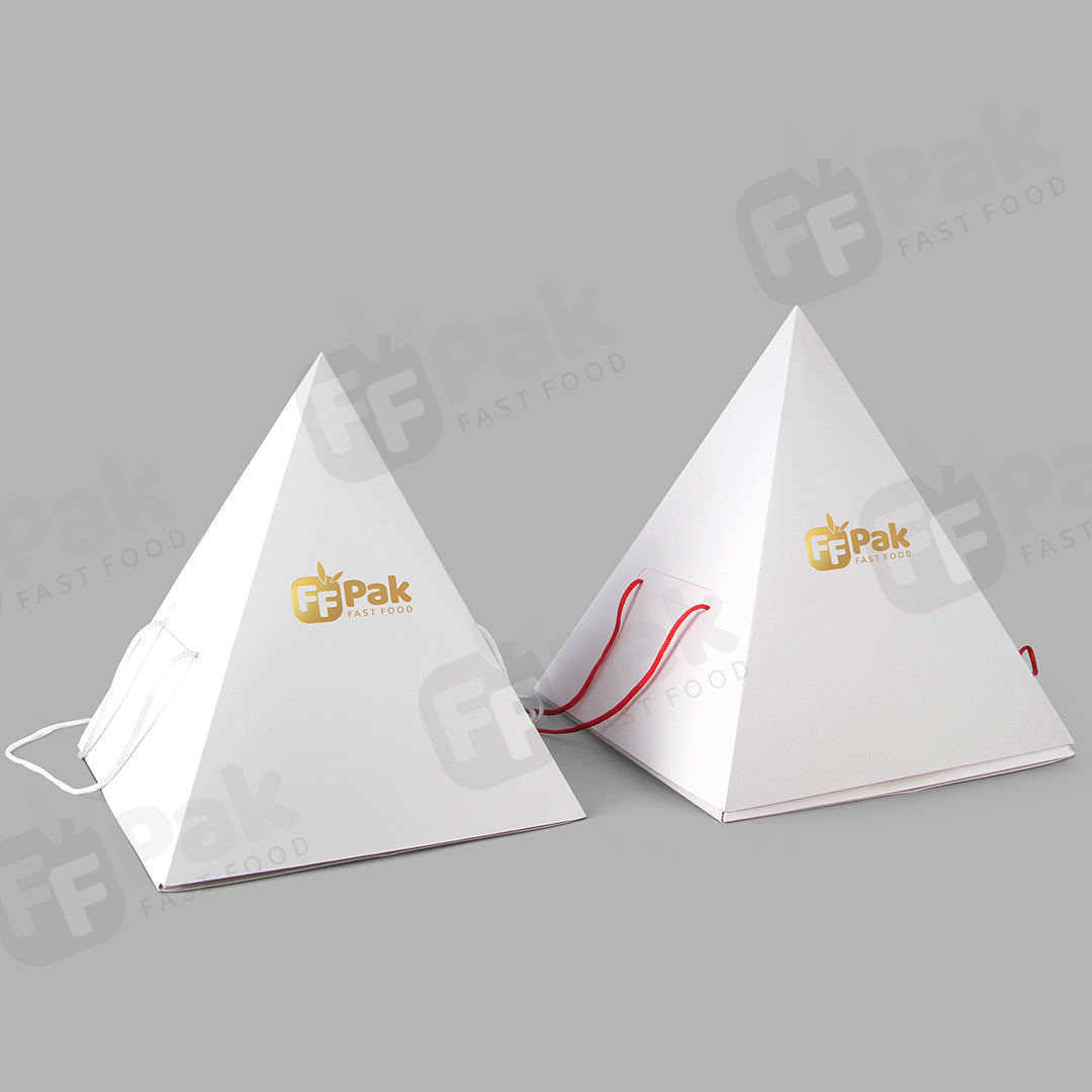 Custom Desserts Pyramid Cake Box To-Go Stack Package Food Box Treats Pyramid Grazing Pyramidal Kraft Platter Box For Food - Fastfoodpak