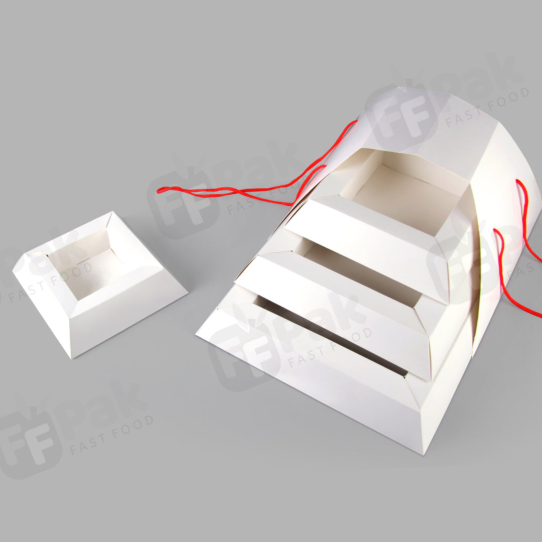 Custom Desserts Pyramid Cake Box To-Go Stack Package Food Box Treats Pyramid Grazing Pyramidal Kraft Platter Box For Food - Fastfoodpak