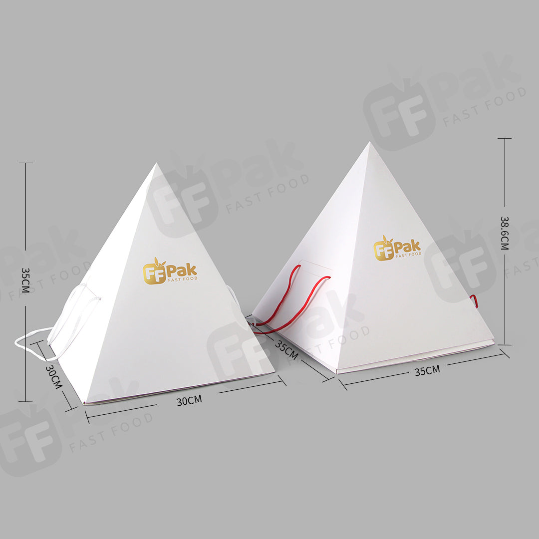 Custom Desserts Pyramid Cake Box To-Go Stack Package Food Box Treats Pyramid Grazing Pyramidal Kraft Platter Box For Food - Fastfoodpak