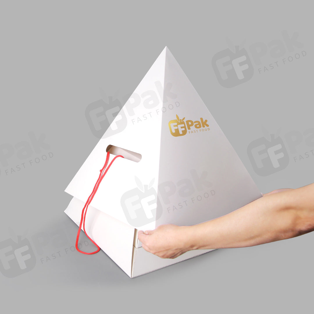 Custom Desserts Pyramid Cake Box To-Go Stack Package Food Box Treats Pyramid Grazing Pyramidal Kraft Platter Box For Food - Fastfoodpak