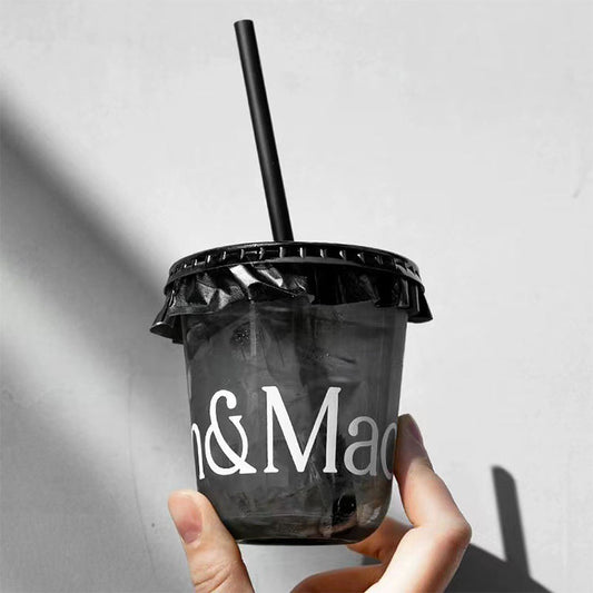 Custom LOGO Printed Clear Disposable Plastic U Shape PET Juice Boba Milk Bubble Tea Cup With lids - Fastfoodpak