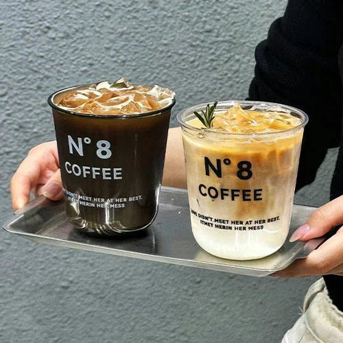 Custom LOGO Printed Clear Disposable Plastic U Shape PET Juice Boba Milk Bubble Tea Cup With lids - Fastfoodpak