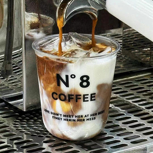 Custom LOGO Printed Clear Disposable Plastic U Shape PET Juice Boba Milk Bubble Tea Cup With lids - Fastfoodpak