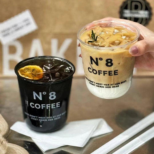 Custom LOGO Printed Clear Disposable Plastic U Shape PET Juice Boba Milk Bubble Tea Cup With lids - Fastfoodpak