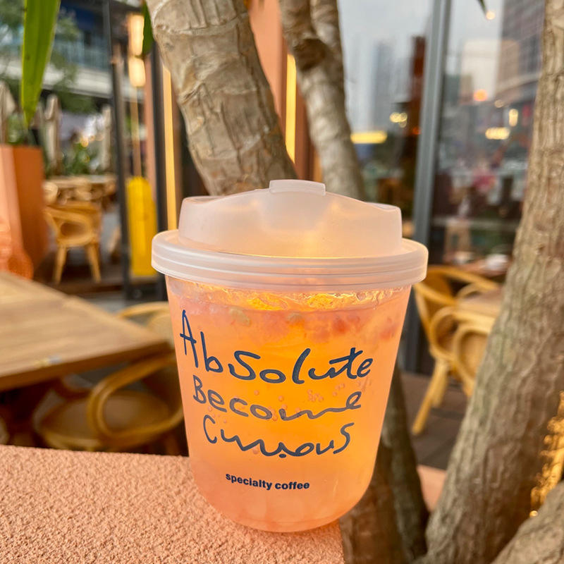Custom LOGO Printed Clear Disposable Plastic U Shape PET Juice Boba Milk Bubble Tea Cup With lids - Fastfoodpak