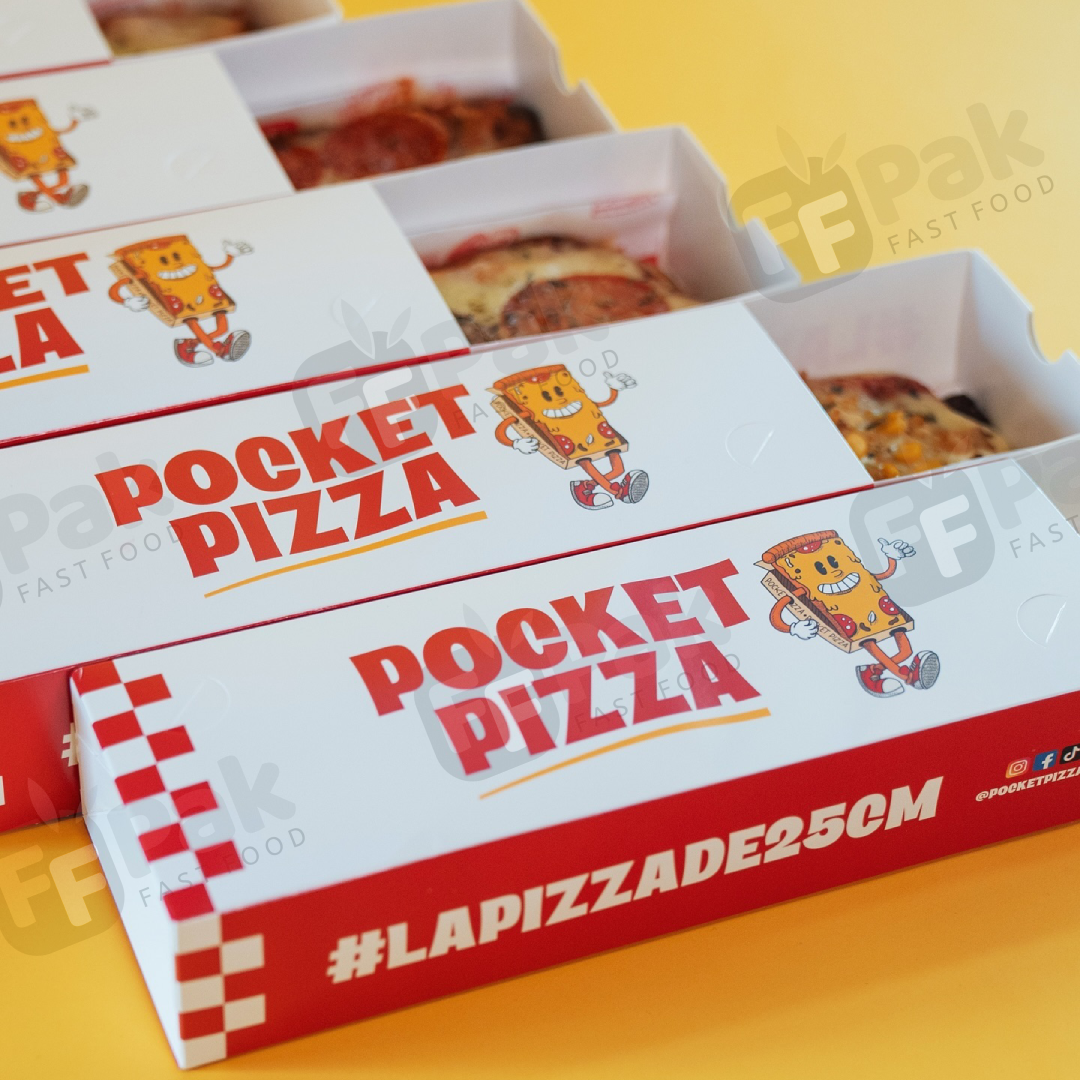 Custom Logo 25CM Pizza Box Two Part Sliding Pizza Box For Long Pizza - Fastfoodpak