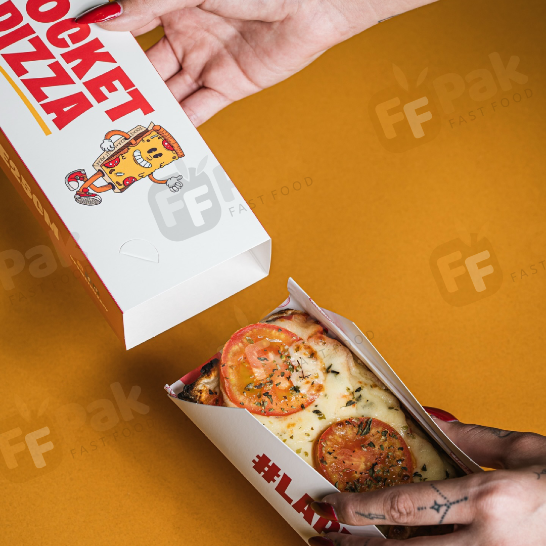 Custom Logo 25CM Pizza Box Two Part Sliding Pizza Box For Long Pizza - Fastfoodpak