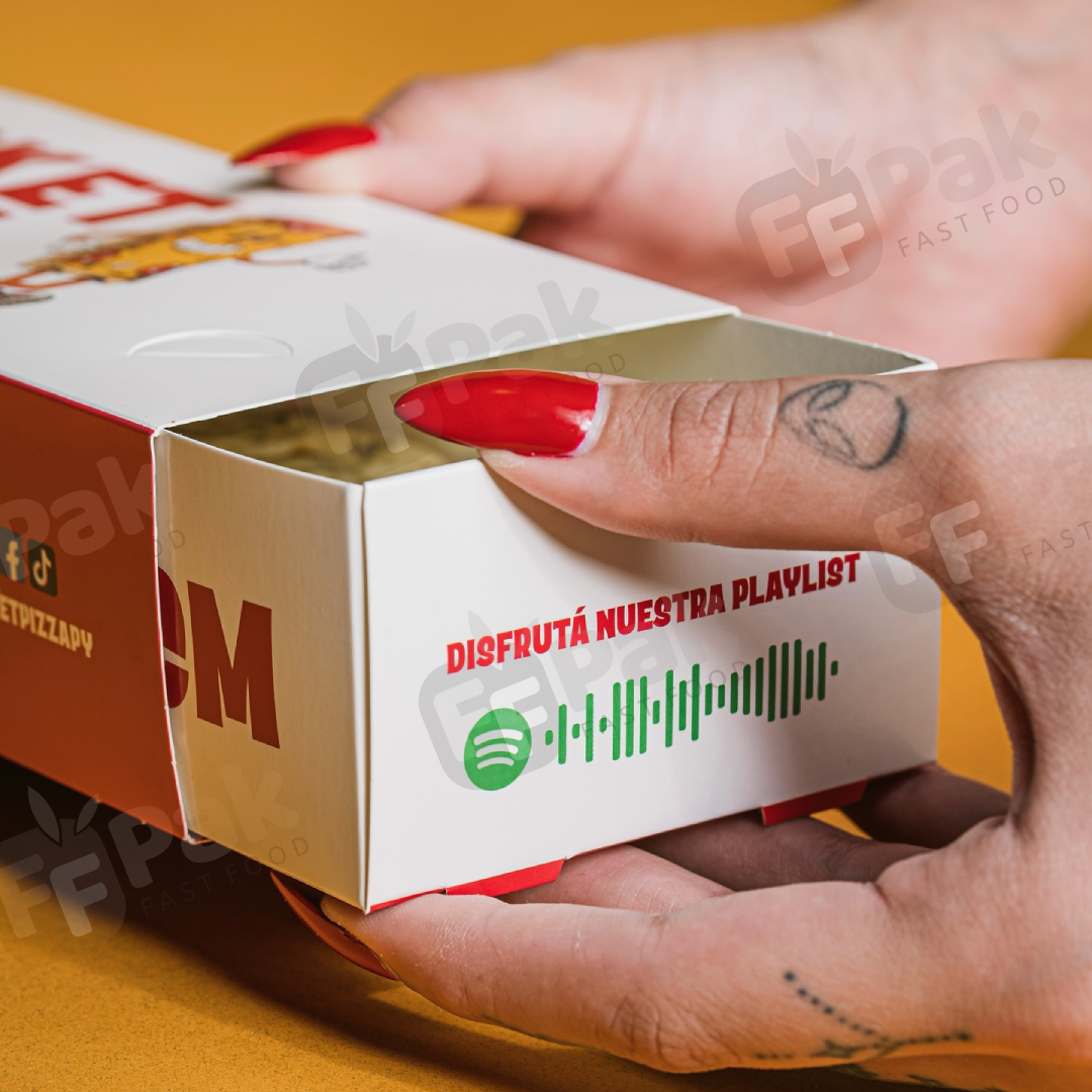 Custom Logo 25CM Pizza Box Two Part Sliding Pizza Box For Long Pizza - Fastfoodpak