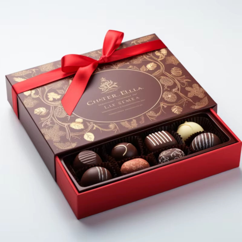Custom Logo Drawer Shaped Christmas Boxes For Chocolate Packing Christmas Chocolate Box - Fastfoodpak