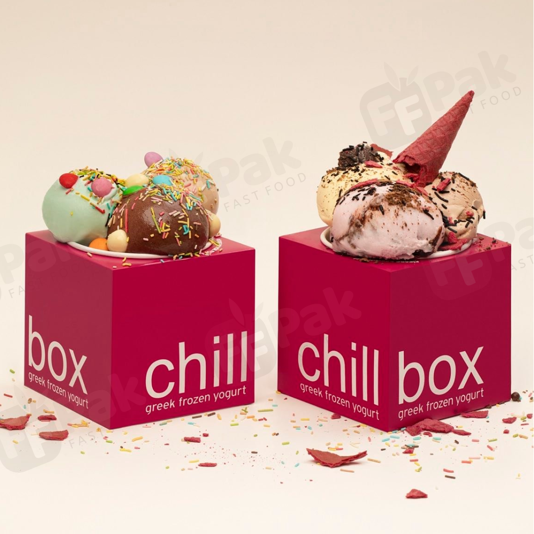 Custom Logo Ice Cream Takeout Boxes & Frozen Yogurt Cups - Personalized Food Packaging for Yogurt - Fastfoodpak
