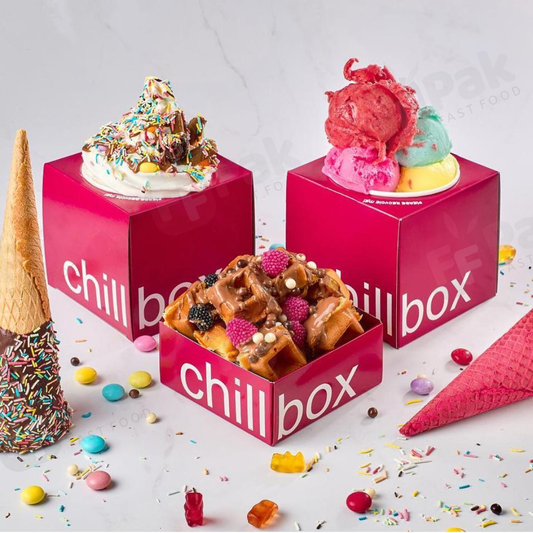 Custom Logo Ice Cream Takeout Boxes & Frozen Yogurt Cups - Personalized Food Packaging for Yogurt - Fastfoodpak