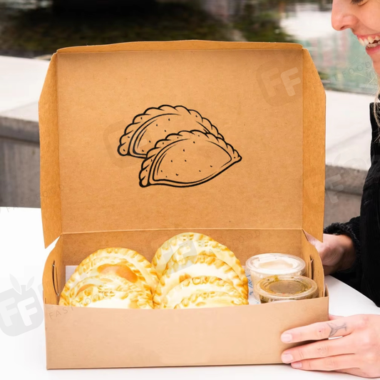 Custom Logo Kraft Paper Package Sliding Delicious Empanada Pot Pie Drawer Box Empanadas Delivery Shipping Boxes - Fastfoodpak