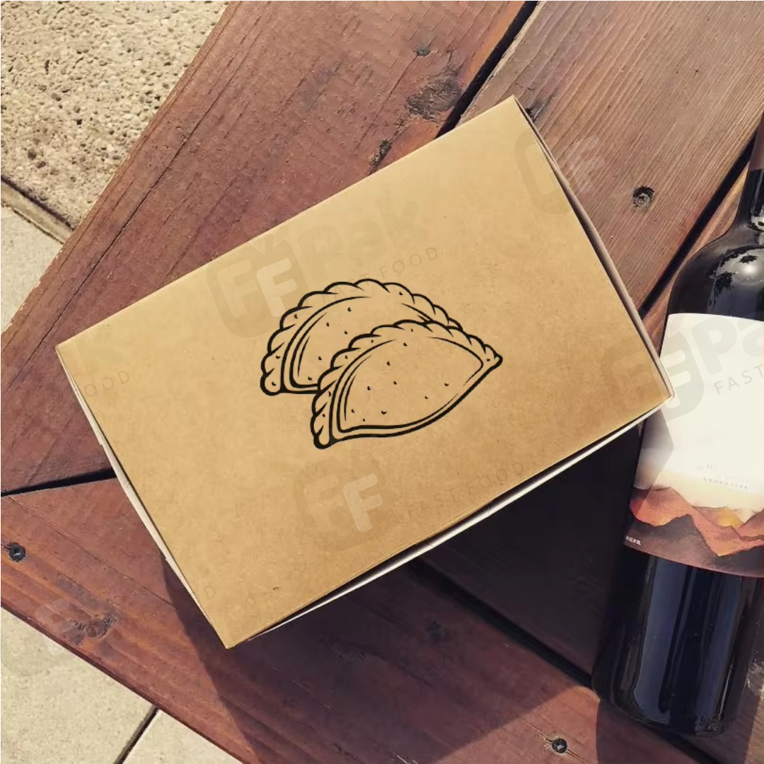 Custom Logo Kraft Paper Package Sliding Delicious Empanada Pot Pie Drawer Box Empanadas Delivery Shipping Boxes - Fastfoodpak