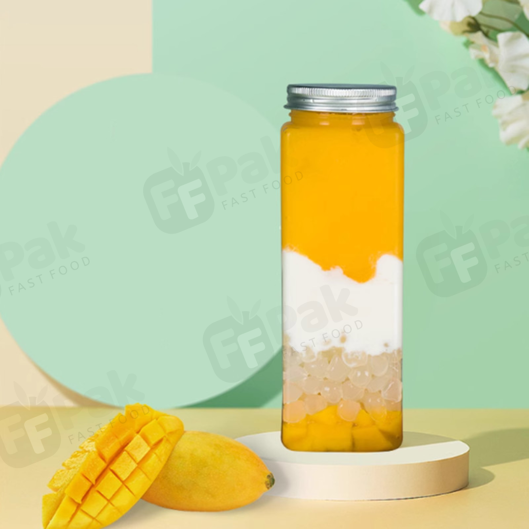 Custom Logo PET Can PET Bottles 350ml/400ml/500ml Rectangle Shape Milk Tea Empty Juice Bottle With Aluminum Screw Lids - Fastfoodpak