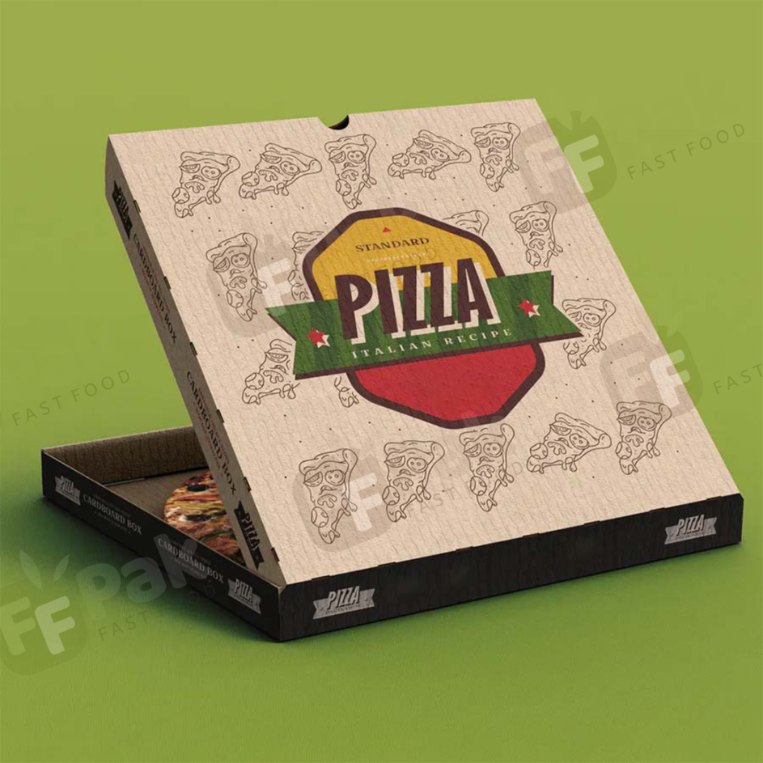 Custom Logo Printed 6, 7, 8, 9, 10, 12, 14, 16, 18 Inch Wholesale Custom Logo Pink Paper Packaging Empty Eco Rectangular Pizza Box - Fastfoodpak