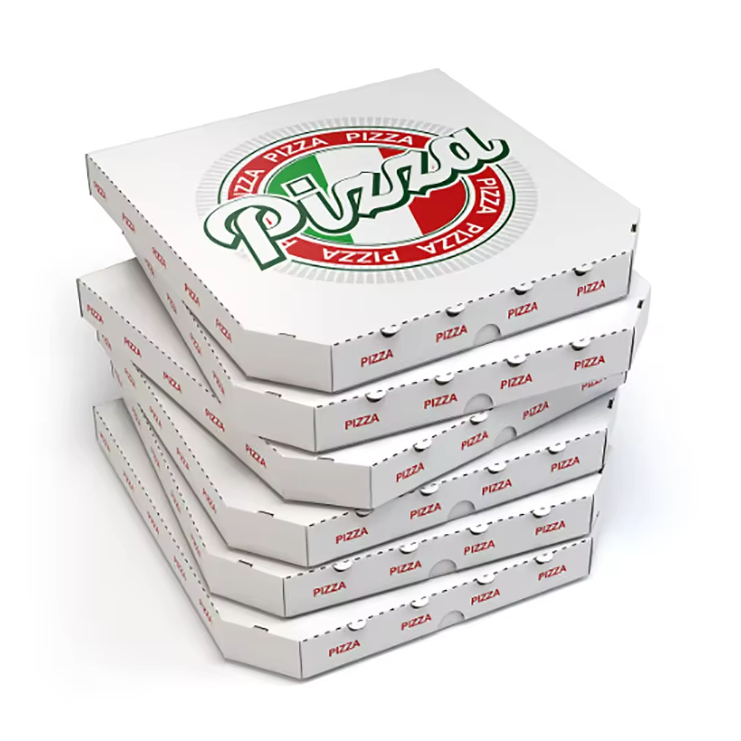 Custom Logo Printed 6, 7, 8, 9, 10, 12, 14, 16, 18 Inch Wholesale Custom Logo Pink Paper Packaging Empty Eco Rectangular Pizza Box - Fastfoodpak