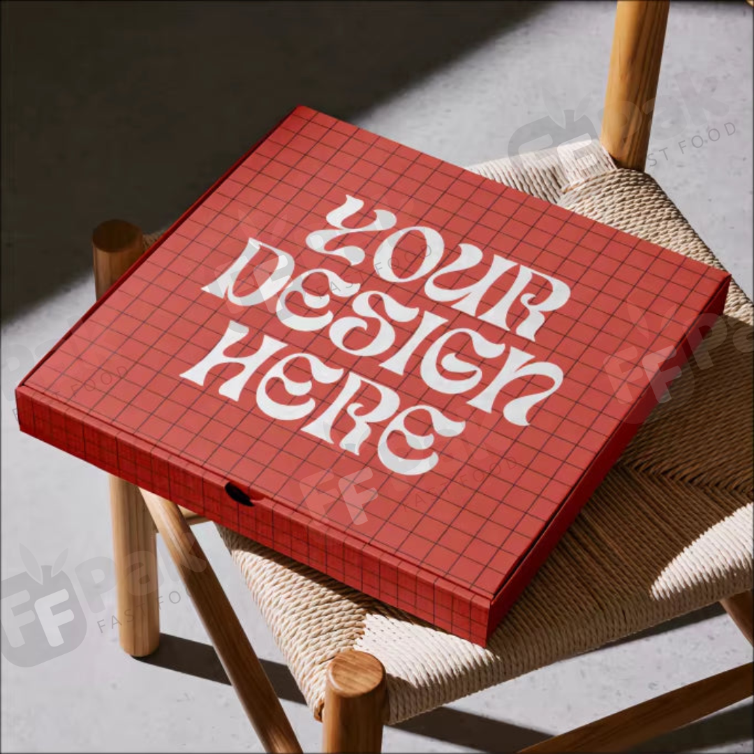 Custom Logo Printed 6, 7, 8, 9, 10, 12, 14, 16, 18 Inch Wholesale Custom Logo Pink Paper Packaging Empty Eco Rectangular Pizza Box - Fastfoodpak