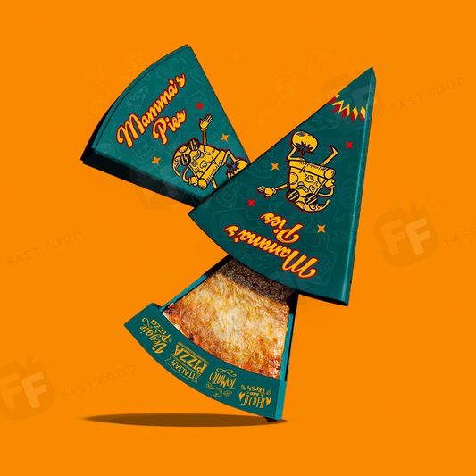 Custom Logo Printed Takeaway Paperboard Triangle Fruit Pie Cheese Cake Packaging Box Pizza Slice Box - Fastfoodpak