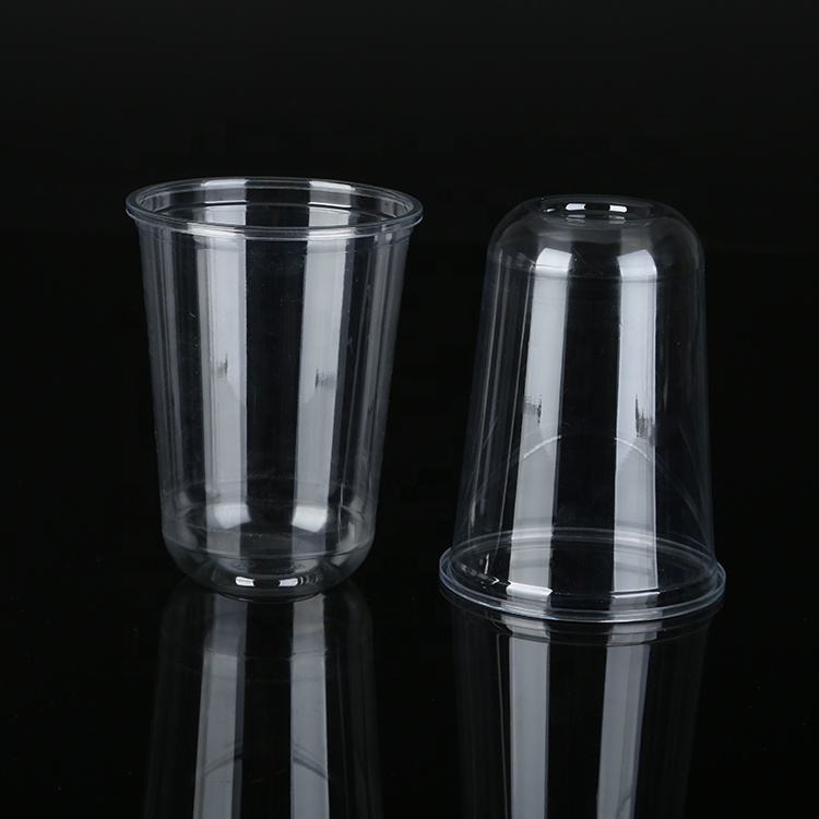 Custom Logo Printed U-shaped PLA Biodegradable Plastic Cups U Shape Bubble Tea Cold Cup - Fastfoodpak