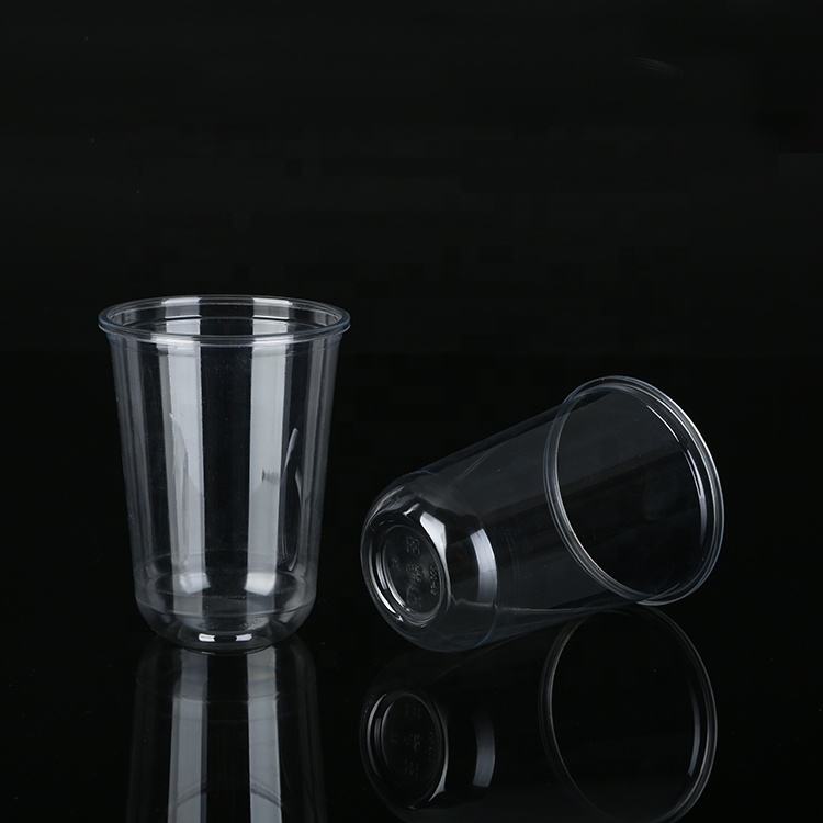 Custom Logo Printed U-shaped PLA Biodegradable Plastic Cups U Shape Bubble Tea Cold Cup - Fastfoodpak