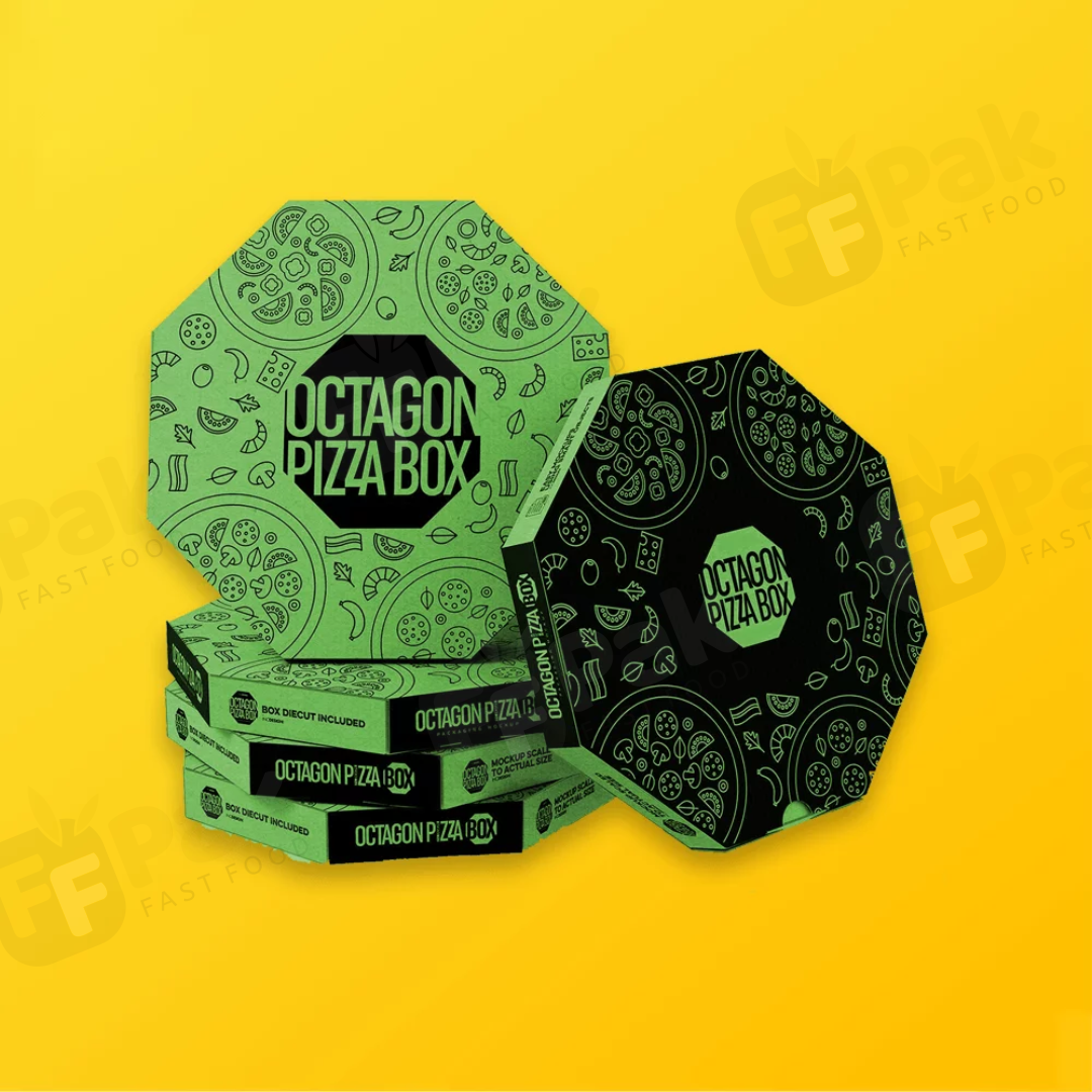 Custom Logo Round Octagon Shape Pizza Box Rectangle Pizza Box Hexagon Pizza Box - Fastfoodpak