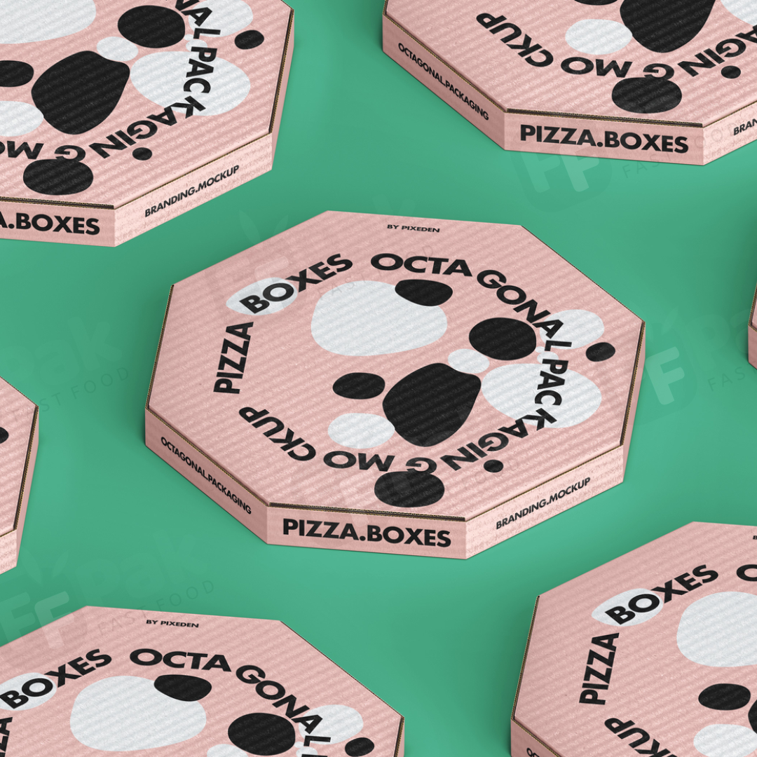 Custom Logo Round Octagon Shape Pizza Box Rectangle Pizza Box Hexagon Pizza Box - Fastfoodpak