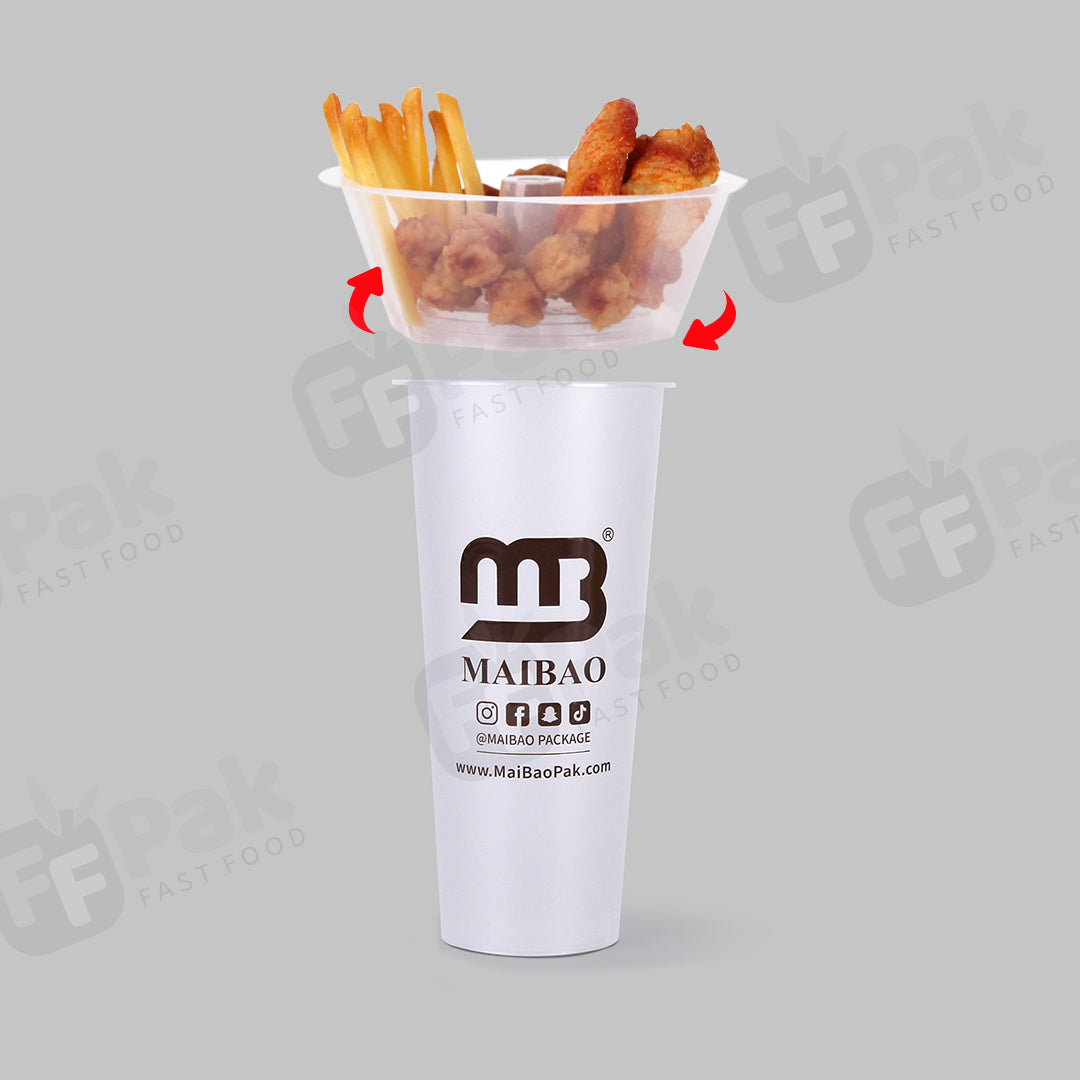 Custom Logo Salad Fruit Bowl Plastic Packing Milk Tea Cup Disposable Food Packaging Plastic Bowl Top Snack Tray Plastic Takeaway Cup - Fastfoodpak