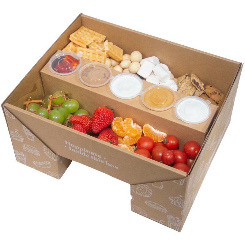 Custom Logo Wholesale Paper Color Flip Box Party Chocolate Favorite Grazing Box Catering Packaging Platter Box - Fastfoodpak