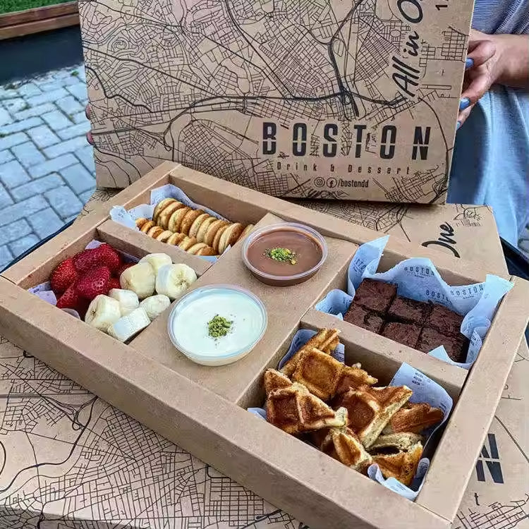 Custom Logo Wholesale Party Favor Cookie Box With Dividers Candy Cookie Bakery Tray Packaging Box - Fastfoodpak