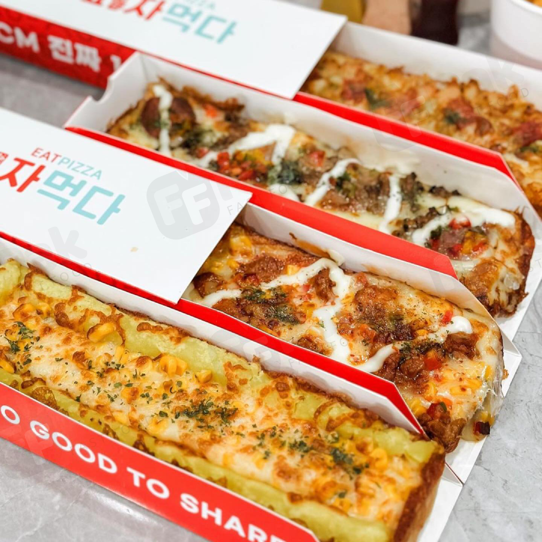 Custom Printed 25cm Korea Concept Pizzas Drawer Box Cardboard Packaging Box Custom Logo Cheese Pizza Boxes 25cm pizza box For Food Packing - Fastfoodpak