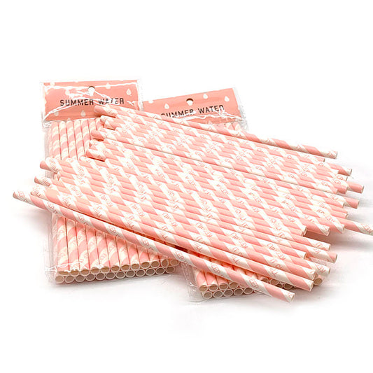 Custom Wholesale Biodegradable Food Grade Pink Straw Drinking Straws High Quality Disposable Drink Paper Straw - Fastfoodpak