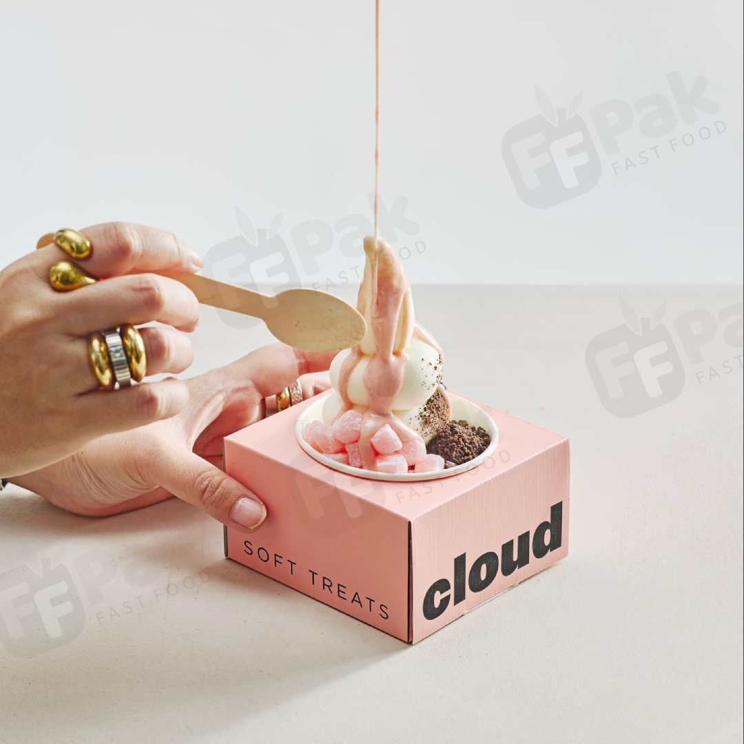 Custom Yogurt Cups with Paper Boxes Disposable Ice Cream Smoothie & Dessert Packaging Square Takeout Boxes - Fastfoodpak