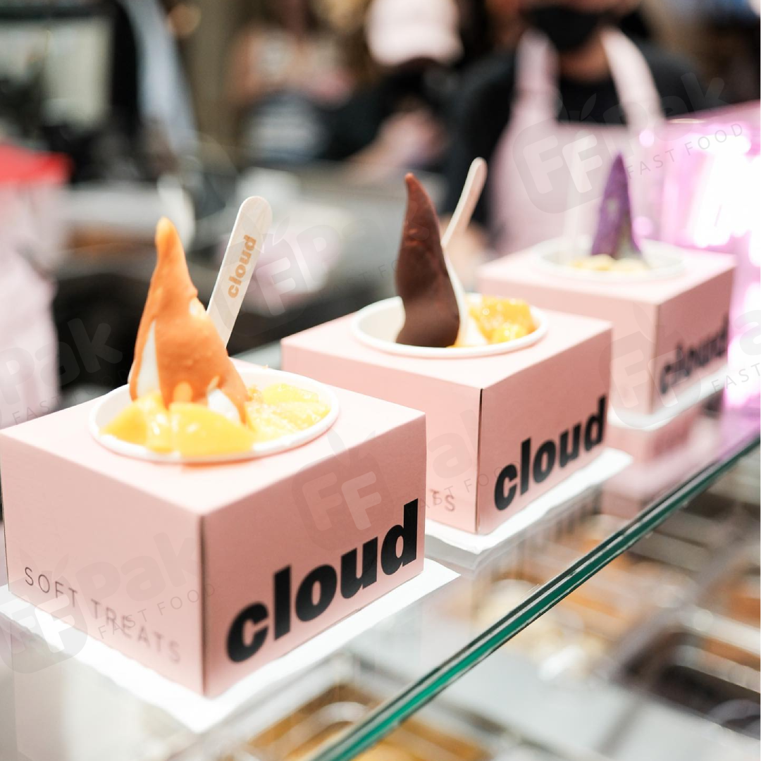 Custom Yogurt Cups with Paper Boxes Disposable Ice Cream Smoothie & Dessert Packaging Square Takeout Boxes - Fastfoodpak