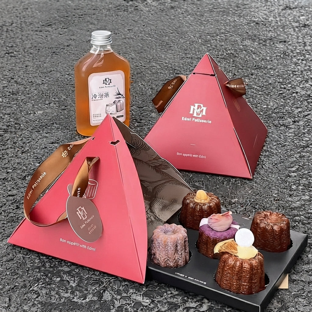 Custom Takeaway Small Pyramid Box for Bakery and Pastry
