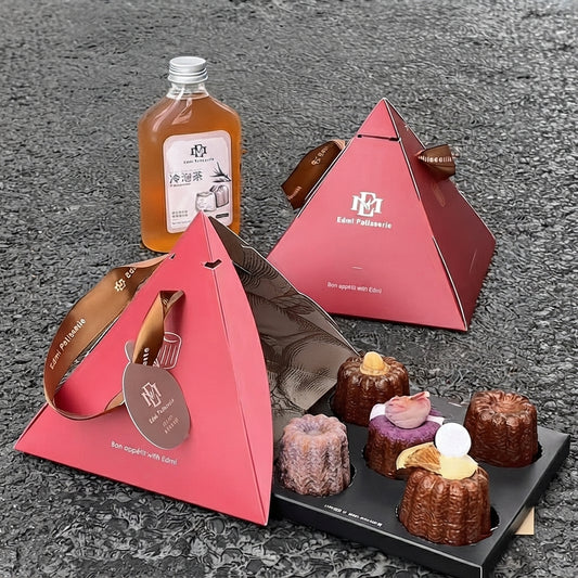 Custom Takeaway Small Pyramid Box for Bakery and Pastry