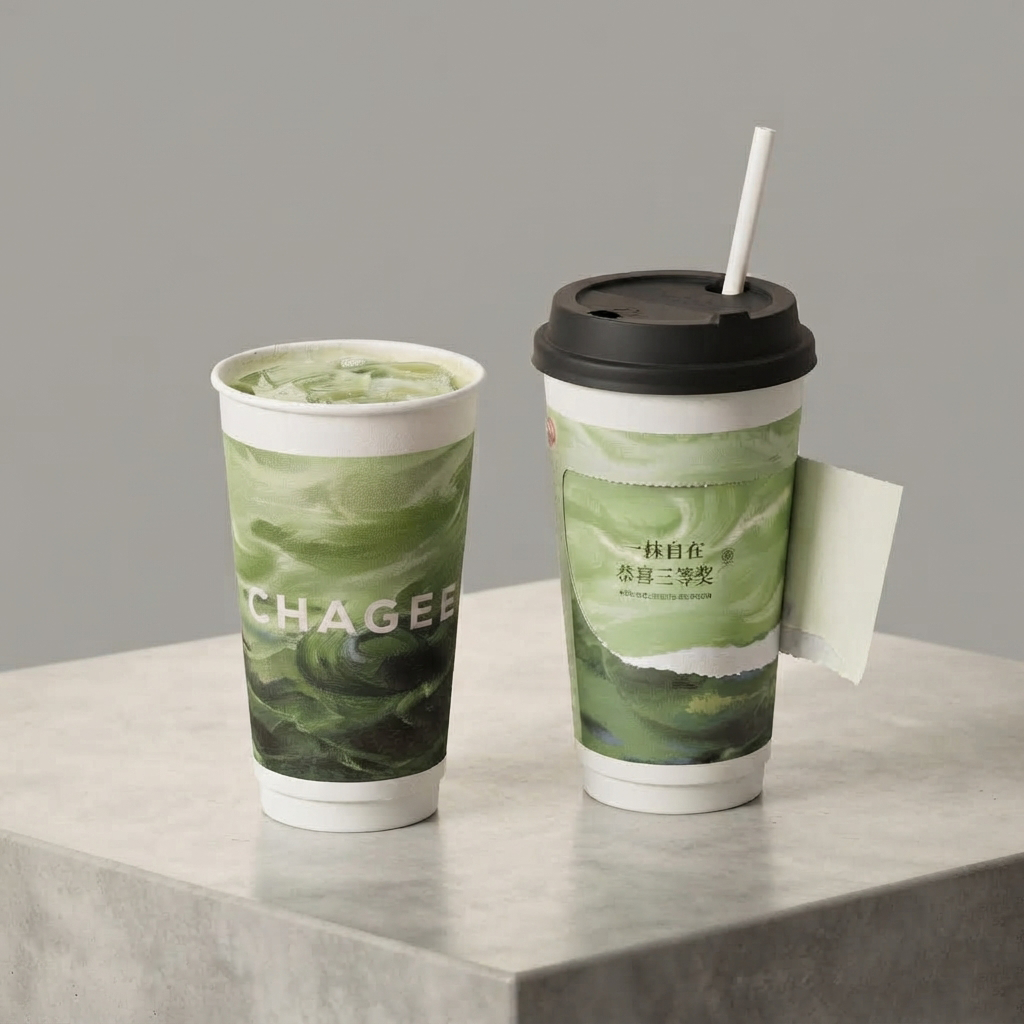 Custom Tear Peel-to-Reveal Paper Cup